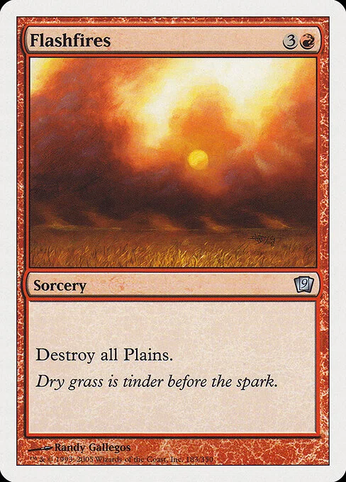 Flashfires, carta Magic di tipo Sorcery illustrata da Randy Gallegos