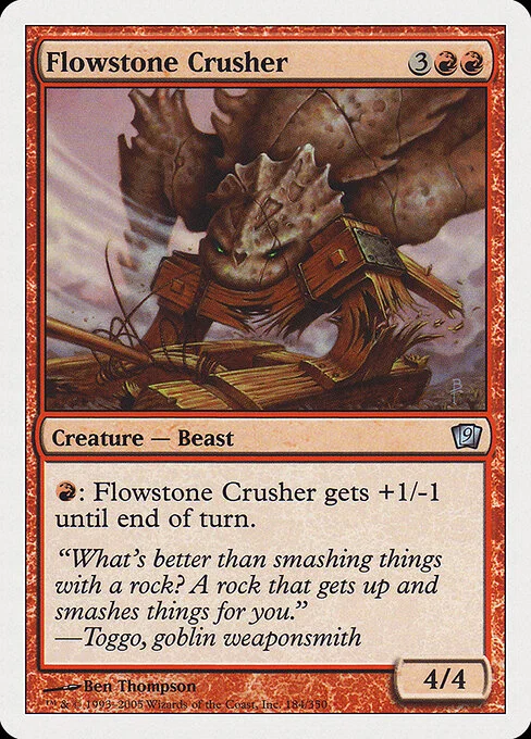 Flowstone Crusher, carta Magic di tipo Creature — Beast illustrata da Ben Thompson