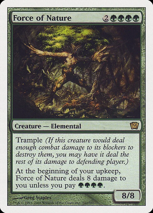 Force of Nature, carta Magic di tipo Creature — Elemental illustrata da Greg Staples