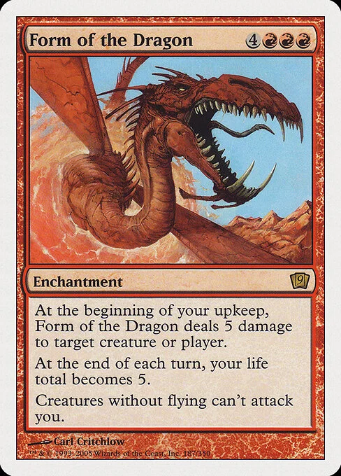 Form of the Dragon, carta Magic di tipo Enchantment illustrata da Carl Critchlow