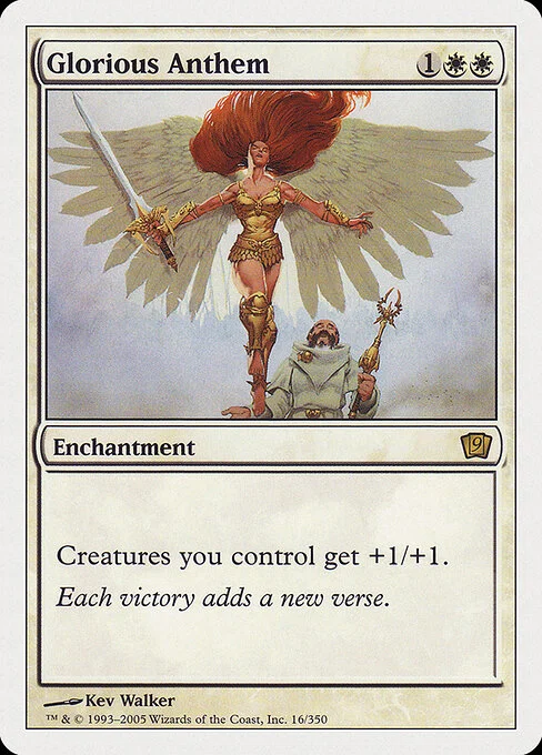 Glorious Anthem, carta Magic di tipo Enchantment illustrata da Kev Walker