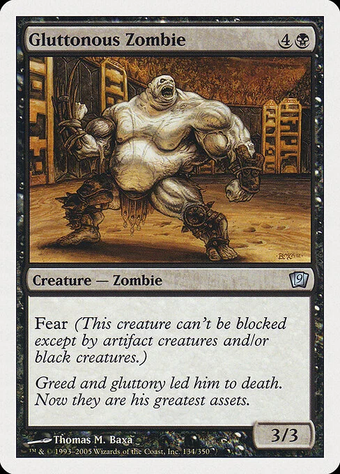 Gluttonous Zombie, carta Magic di tipo Creature — Zombie illustrata da Thomas M. Baxa