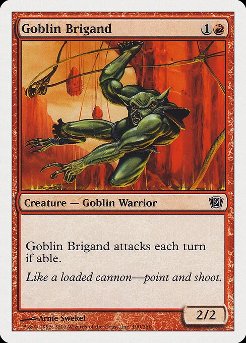 Goblin Brigand, carta Magic di tipo Creature — Goblin Warrior illustrata da Arnie Swekel