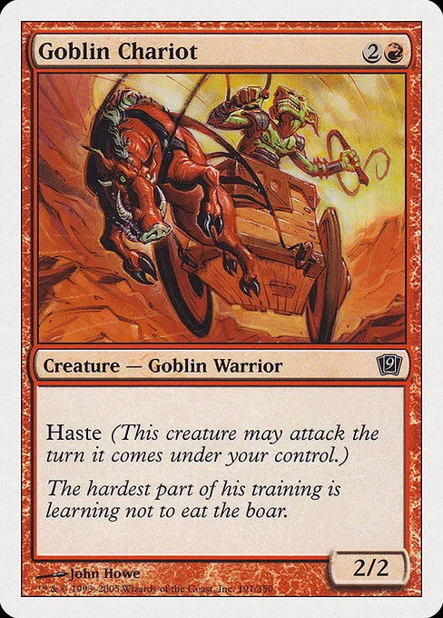 Goblin Chariot, carta Magic di tipo Creature — Goblin Warrior illustrata da John Howe