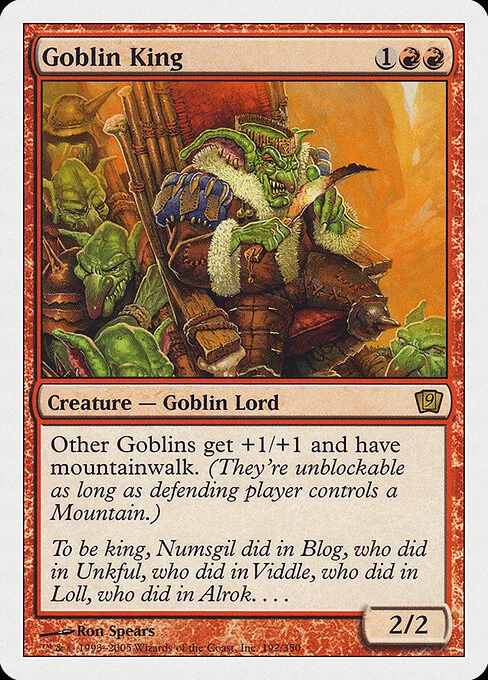 Goblin King, carta Magic di tipo Creature — Goblin illustrata da Ron Spears
