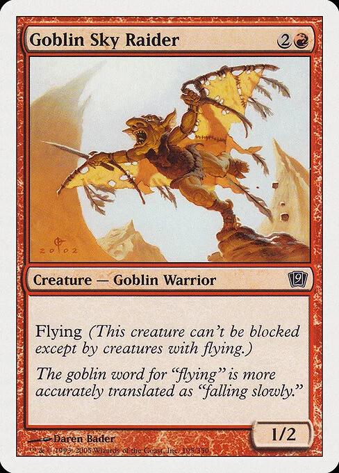 Goblin Sky Raider, carta Magic di tipo Creature — Goblin Warrior illustrata da Daren Bader