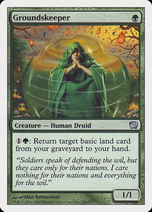 Groundskeeper, carta Magic di tipo Creature — Human Druid illustrata da Alan Rabinowitz