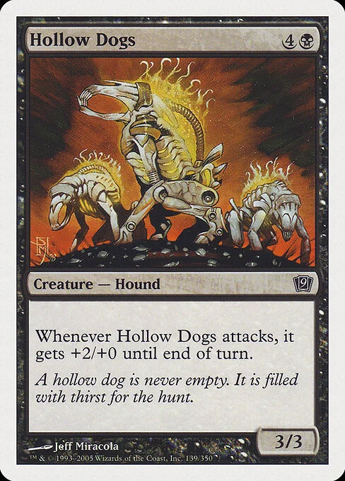 Hollow Dogs, carta Magic di tipo Creature — Phyrexian Zombie Dog illustrata da Jeff Miracola