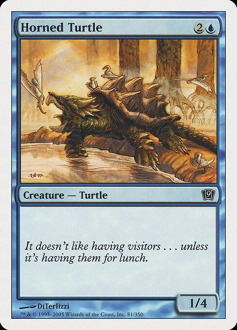 Horned Turtle, carta Magic di tipo Creature — Turtle illustrata da DiTerlizzi