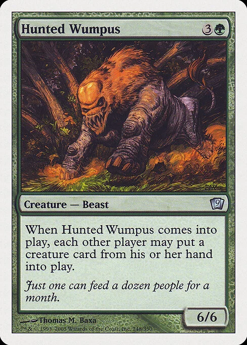 Hunted Wumpus, carta Magic di tipo Creature — Beast illustrata da Thomas M. Baxa