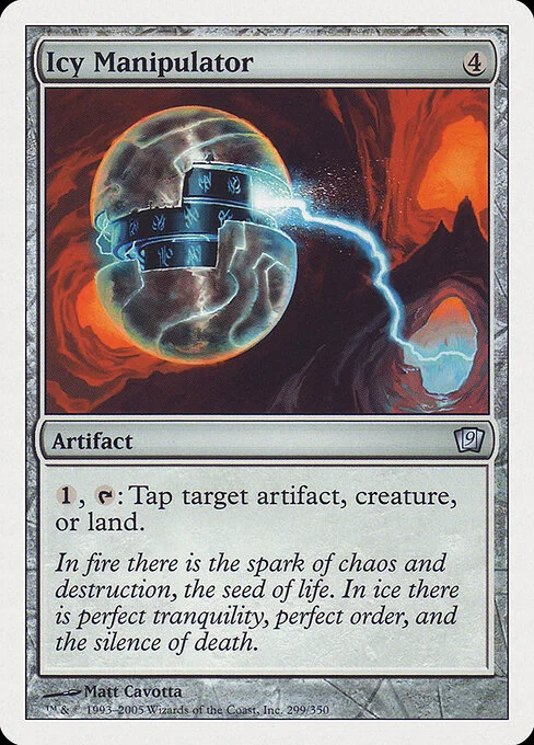 Icy Manipulator, carta Magic di tipo Artifact illustrata da Matt Cavotta