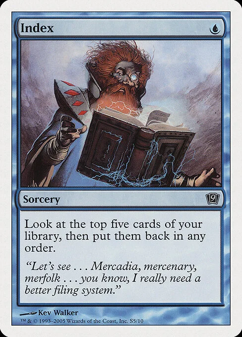 Index, carta Magic di tipo Sorcery illustrata da Kev Walker