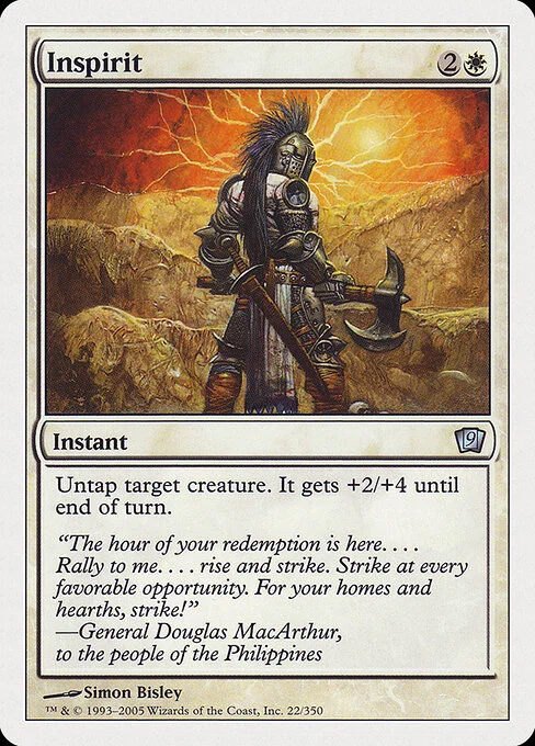 Inspirit, carta Magic di tipo Instant illustrata da Simon Bisley