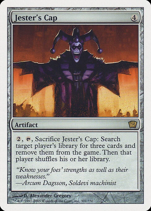 Jester's Cap, carta Magic di tipo Artifact illustrata da D. Alexander Gregory