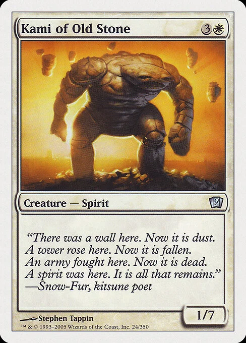 Kami of Old Stone, carta Magic di tipo Creature — Spirit illustrata da Stephen Tappin
