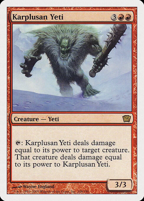 Karplusan Yeti, carta Magic di tipo Creature — Yeti illustrata da Wayne England