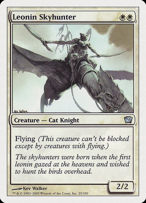 Leonin Skyhunter, carta Magic di tipo Creature — Cat Knight illustrata da Kev Walker