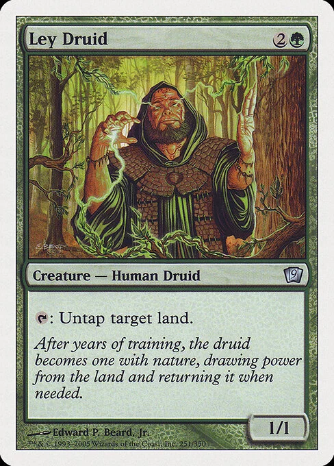 Ley Druid, carta Magic di tipo Creature — Human Druid illustrata da Edward P. Beard, Jr.