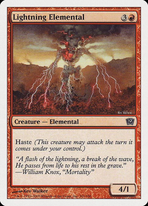 Lightning Elemental, carta Magic di tipo Creature — Elemental illustrata da Kev Walker