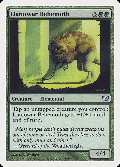 Llanowar Behemoth, carta Magic di tipo Creature — Elemental illustrata da Kev Walker