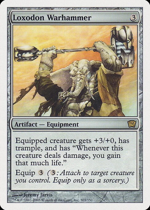 Loxodon Warhammer, carta Magic di tipo Artifact — Equipment illustrata da Jeremy Jarvis