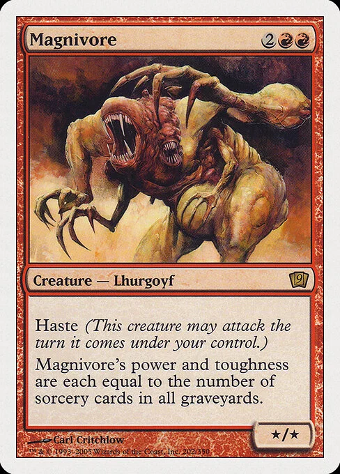 Magnivore, carta Magic di tipo Creature — Lhurgoyf illustrata da Carl Critchlow