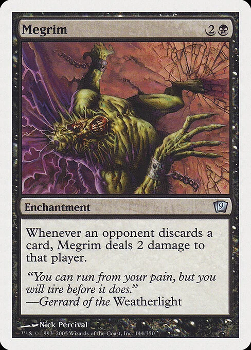 Megrim, carta Magic di tipo Enchantment illustrata da Nick Percival