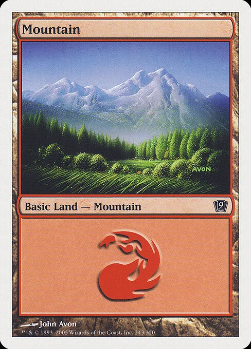 Mountain, carta Magic di tipo Basic Land — Mountain illustrata da John Avon