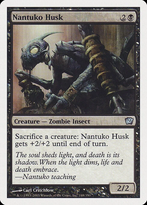 Nantuko Husk, carta Magic di tipo Creature — Zombie Insect illustrata da Carl Critchlow
