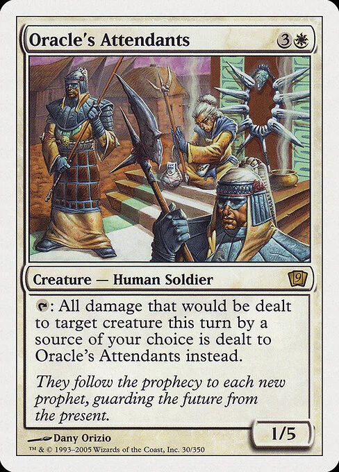 Oracle's Attendants, carta Magic di tipo Creature — Human Soldier illustrata da Dany Orizio