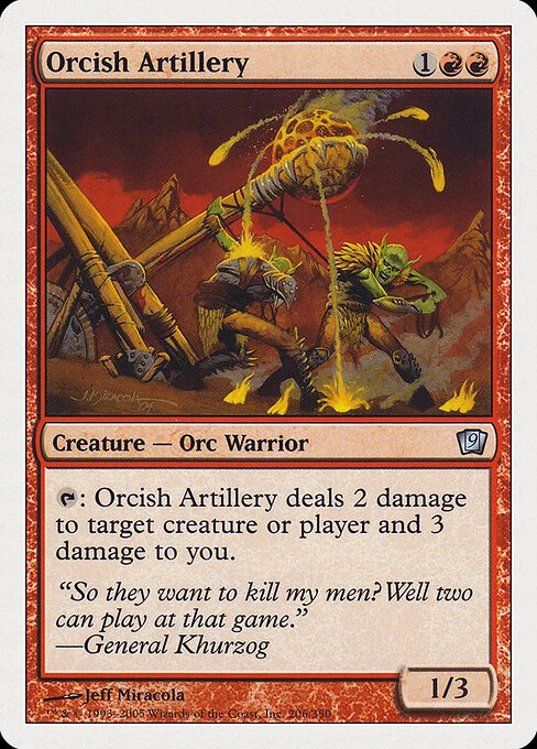 Orcish Artillery, carta Magic di tipo Creature — Orc Warrior illustrata da Jeff Miracola