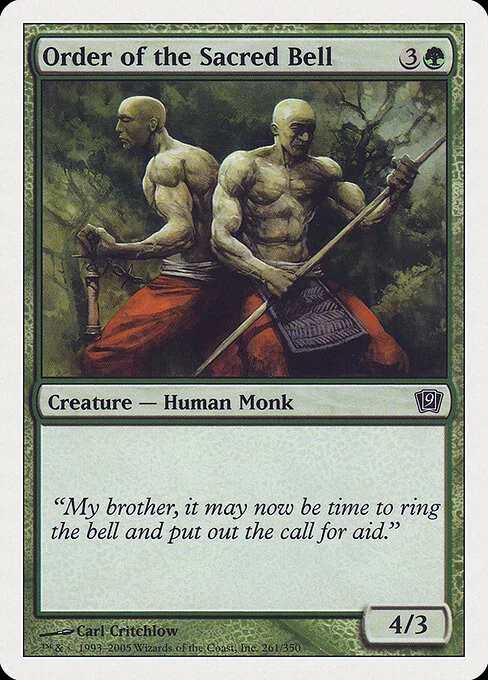 Order of the Sacred Bell, carta Magic di tipo Creature — Human Monk illustrata da Carl Critchlow