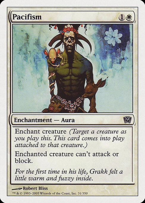 Pacifism, carta Magic di tipo Enchantment — Aura illustrata da Robert Bliss
