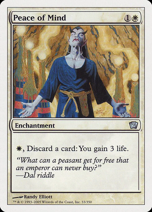 Peace of Mind, carta Magic di tipo Enchantment illustrata da Randy Elliott