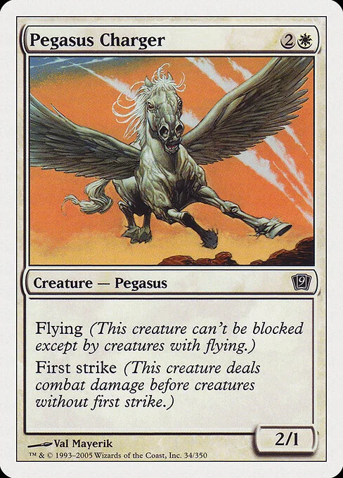 Pegasus Charger, carta Magic di tipo Creature — Pegasus illustrata da Val Mayerik
