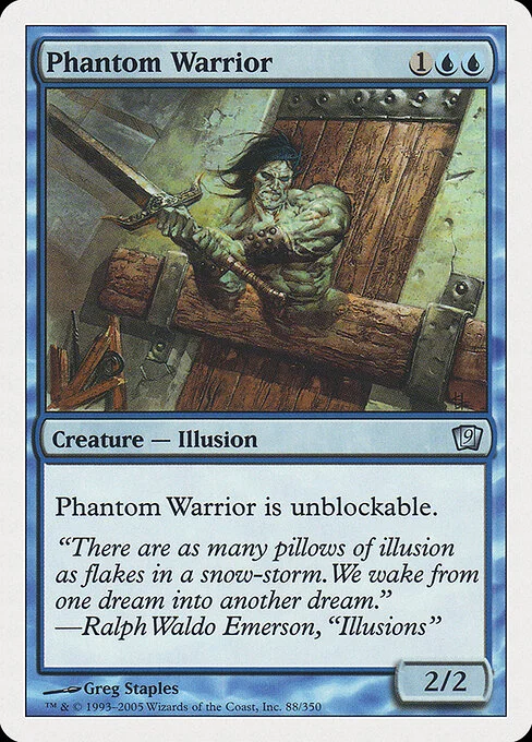 Phantom Warrior, carta Magic di tipo Creature — Illusion Warrior illustrata da Greg Staples