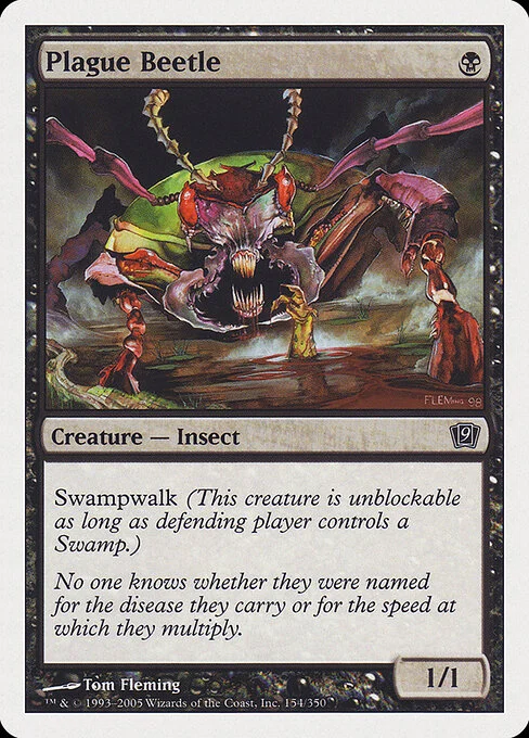 Plague Beetle, carta Magic di tipo Creature — Insect illustrata da Tom Fleming