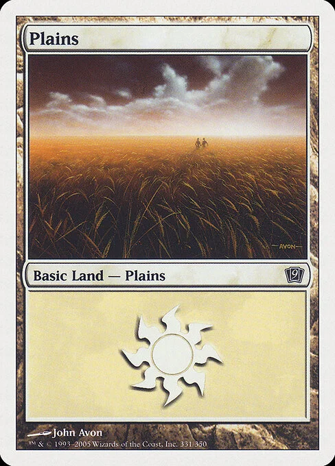 Plains, carta Magic di tipo Basic Land — Plains illustrata da John Avon