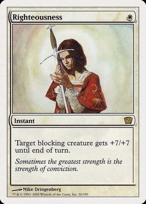 Righteousness, carta Magic di tipo Instant illustrata da Mike Dringenberg