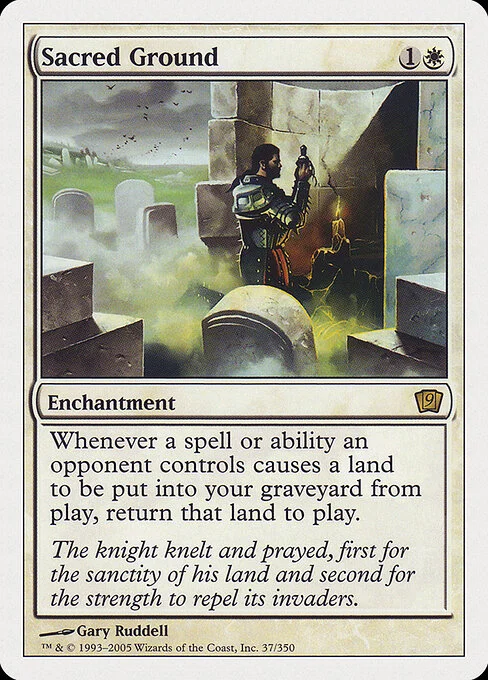Sacred Ground, carta Magic di tipo Enchantment illustrata da Gary Ruddell