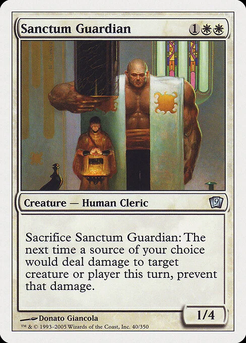 Sanctum Guardian, carta Magic di tipo Creature — Human Cleric illustrata da Donato Giancola