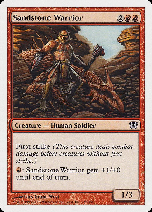 Sandstone Warrior, carta Magic di tipo Creature — Human Soldier Warrior illustrata da Lars Grant-West