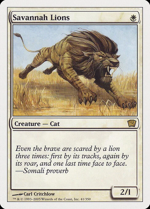 Savannah Lions, carta Magic di tipo Creature — Cat illustrata da Carl Critchlow