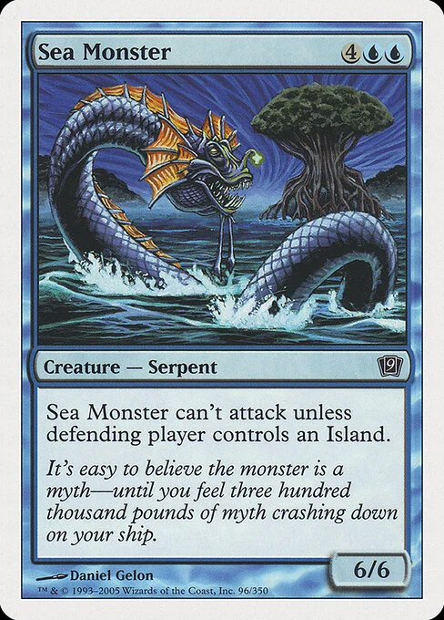 Sea Monster, carta Magic di tipo Creature — Serpent illustrata da Daniel Gelon