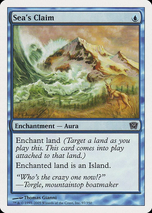 Sea's Claim, carta Magic di tipo Enchantment — Aura illustrata da Thomas Gianni