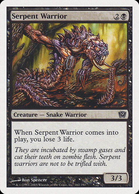 Serpent Warrior, carta Magic di tipo Creature — Snake Warrior illustrata da Ron Spencer