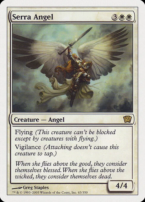 Serra Angel, carta Magic di tipo Creature — Angel illustrata da Greg Staples