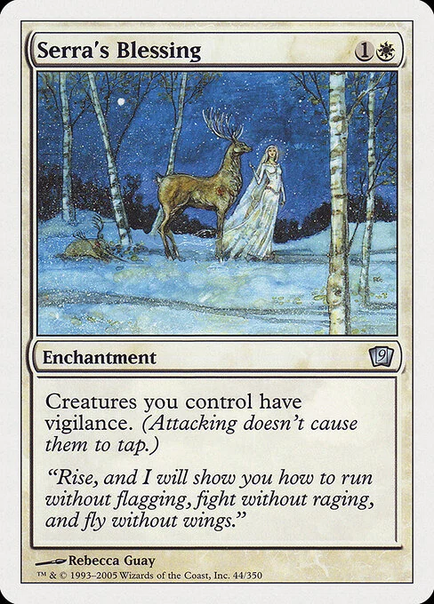 Serra's Blessing, carta Magic di tipo Enchantment illustrata da Rebecca Guay