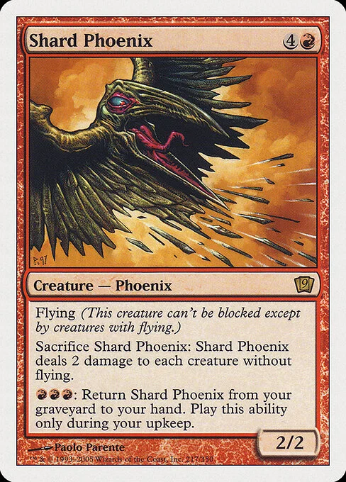 Shard Phoenix, carta Magic di tipo Creature — Phoenix illustrata da Paolo Parente