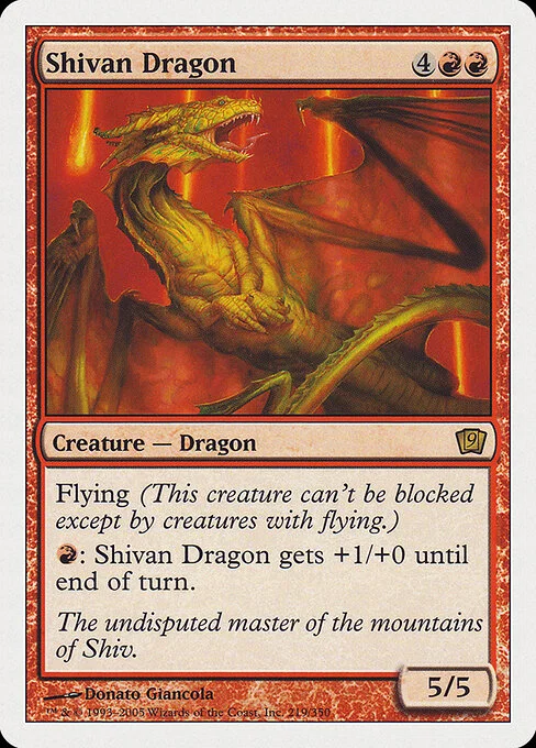 Shivan Dragon, carta Magic di tipo Creature — Dragon illustrata da Donato Giancola